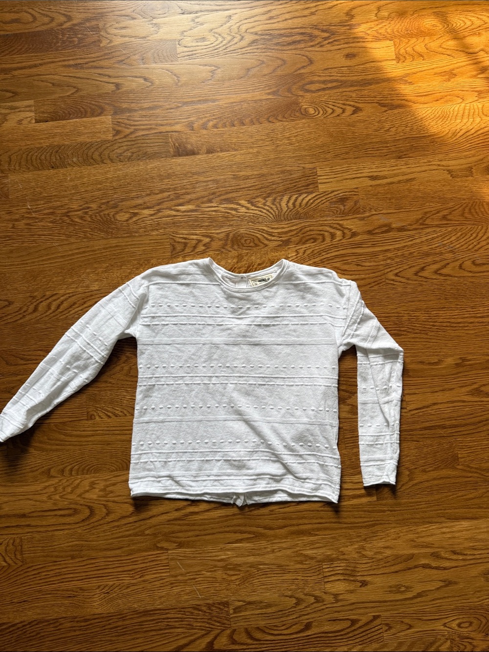Fat Face women’s white cotton linen sweater with button detail